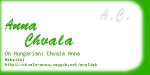 anna chvala business card